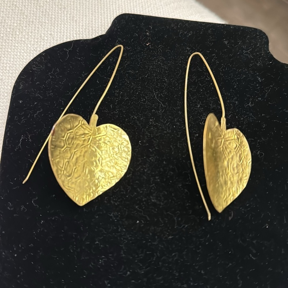 VINTAGE LEAF EARINGS HANDMADE - Picture 4 of 15